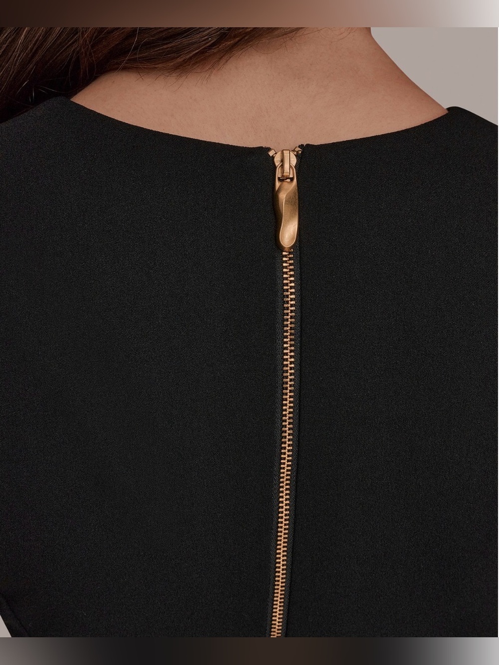 NWT Donna Karan Women's A-Line Belted Midi Dress. Size 10. Black - Picture 7 of 14